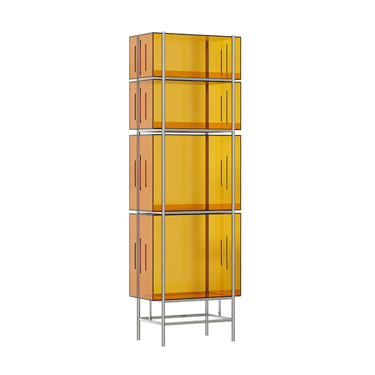 Simple Vertical Alloy Modern Rectangular Black Bookcase Image - 26