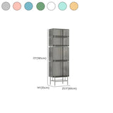 Simple Vertical Alloy Modern Rectangular Black Bookcase Image - 29