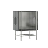 Simple Vertical Alloy Modern Rectangular Black Bookcase Image - 2