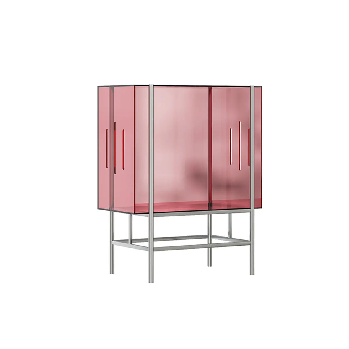 Simple Vertical Alloy Modern Rectangular Black Bookcase Image - 3