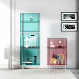 Simple Vertical Alloy Modern Rectangular Black Bookcase Image - 4