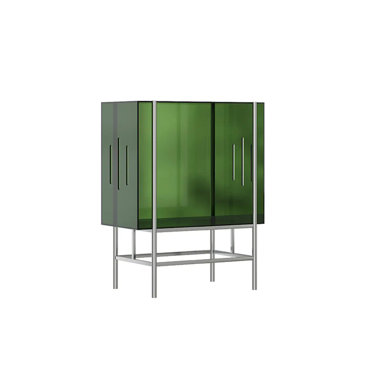 Simple Vertical Alloy Modern Rectangular Black Bookcase Image - 5