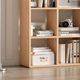 Simple Vertical Modular Natural Wood Cube Bookcase Image - 11