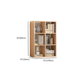 Simple Vertical Modular Natural Wood Cube Bookcase #size
