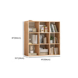 Simple Vertical Modular Natural Wood Cube Bookcase Image - 15