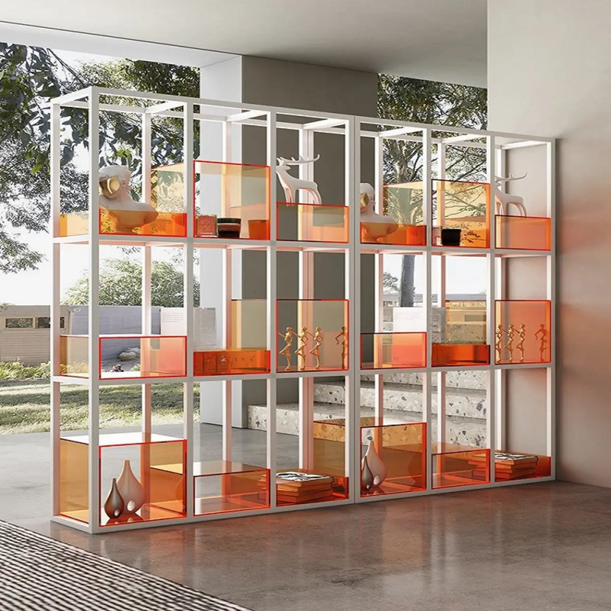 Simple Vertical Open Back 3-Shelf Medium Bookshelf Image - 2