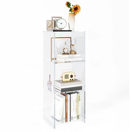 Simple Vertical Rectangular Narrow Storage Bookshelf Image - 2