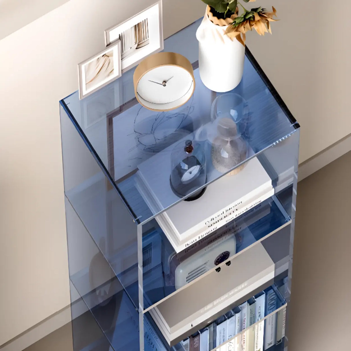 Simple Vertical Rectangular Narrow Storage Bookshelf Image - 8