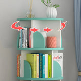 Simple Vertical Round Revolving Wooden Narrow Bookcase Image - 15