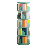 Simple Vertical Round Revolving Wooden Narrow Bookcase Image - 33