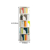 Simple Vertical Round Revolving Wooden Narrow Bookcase Image - 39