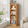 Simple Vertical Tall White Wooden Organizer Bookcase Image - 11
