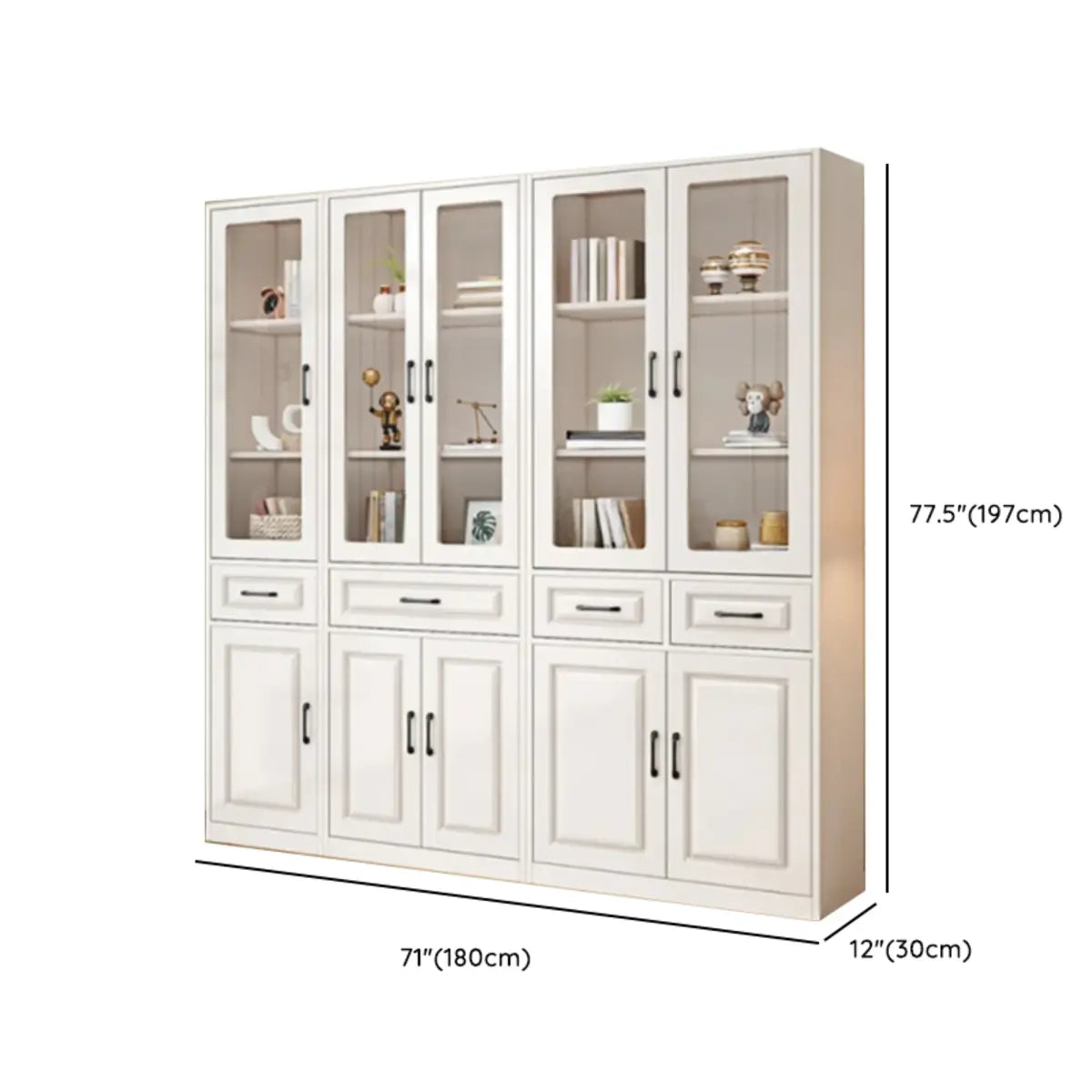 Simple Vertical White Wood Barrister Storage Bookcase Image - 17