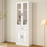 Simple Vertical White Wood Barrister Storage Bookcase Image - 5