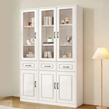 Simple Vertical White Wood Barrister Storage Bookcase Image - 6