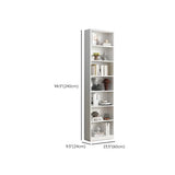 Simple Vertical White Wood Rectangular Narrow Bookcase #size