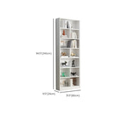 Simple Vertical White Wood Rectangular Narrow Bookcase Image - 17