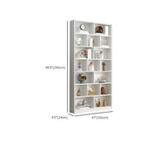 Simple Vertical White Wood Rectangular Narrow Bookcase Image - 18