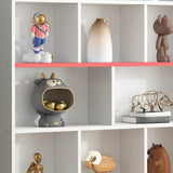 Simple Vertical White Wood Rectangular Narrow Bookcase Image - 8