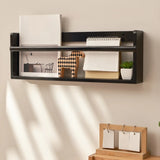 Simple Wall-Mounted Rectangle Small Wooden Bookcase Image - 7