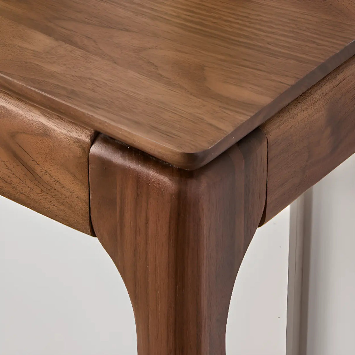 Simple Walnut Brown Rectangular Storage Console Table Image - 10