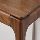 Simple Walnut Brown Rectangular Storage Console Table Image - 10