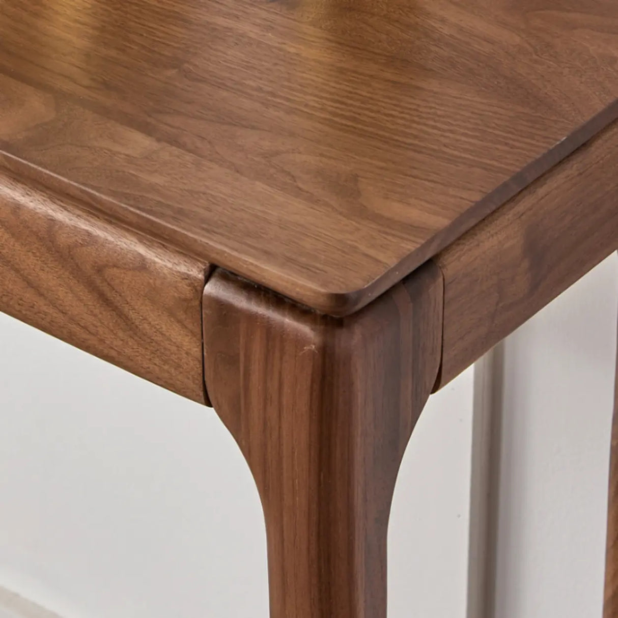 Simple Walnut Brown Rectangular Storage Console Table Image - 5