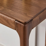 Simple Walnut Brown Rectangular Storage Console Table Image - 5