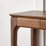 Simple Walnut Brown Rectangular Storage Console Table Image - 7