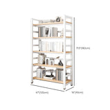 Simple White Alloy Frame Open Rectangular Bookshelf Image - 10