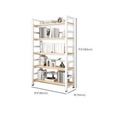 Simple White Alloy Frame Open Rectangular Bookshelf Image - 11