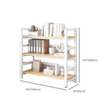 Simple White Alloy Frame Open Rectangular Bookshelf Image - 14