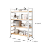 Simple White Alloy Frame Open Rectangular Bookshelf Image - 21