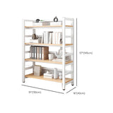 Simple White Alloy Frame Open Rectangular Bookshelf Image - 23