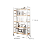 Simple White Alloy Frame Open Rectangular Bookshelf Image - 38