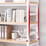Simple White Alloy Frame Open Rectangular Bookshelf Image - 8