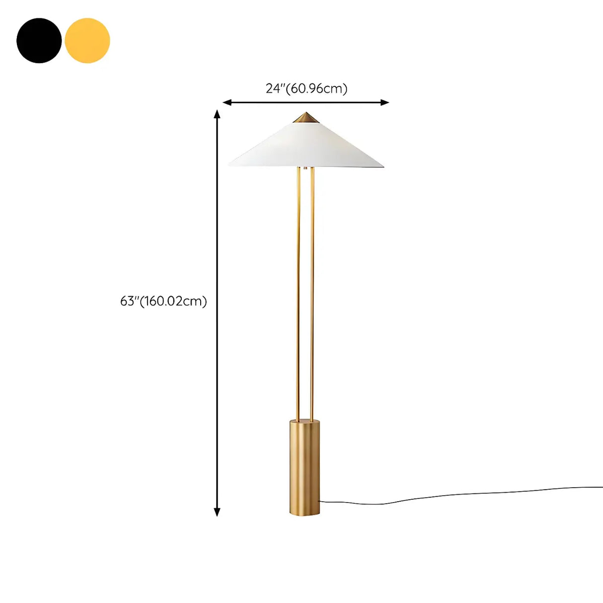 Simple White Cone Metal LED Modern Floor Lamp 