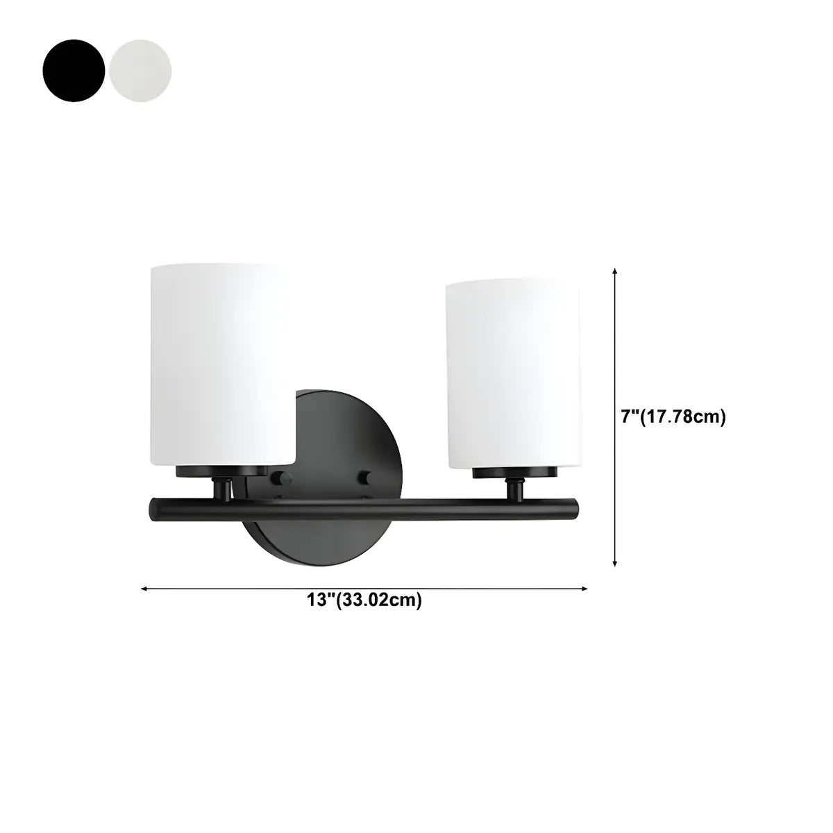 Simple White Cylinder Glass Chrome 3-Light Vanity Light 