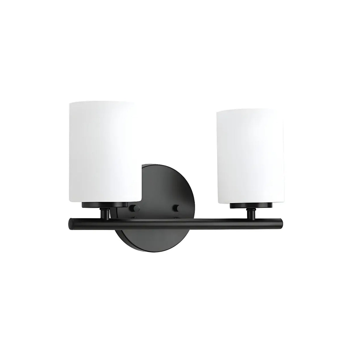 Simple White Cylinder Glass Chrome 3-Light Vanity Light Image - 4