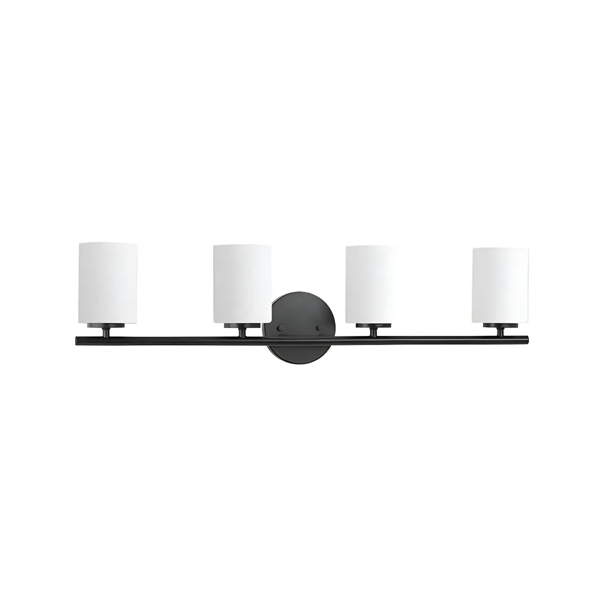 Simple White Cylinder Glass Chrome 3-Light Vanity Light Image - 6