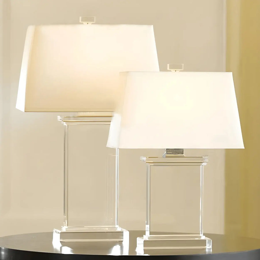 White fabric shade crystal table lamp representing new Homebaa table lamp arrivals