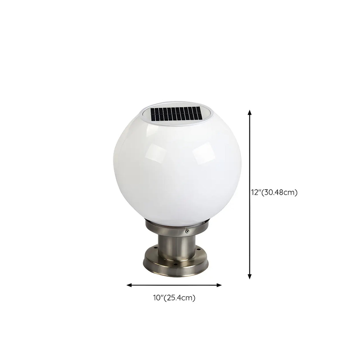 Simple White Globe Garden Stainless Steel Outdoor Lamp 