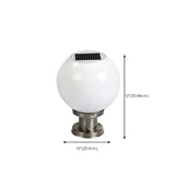 Simple White Globe Garden Stainless Steel Outdoor Lamp #size