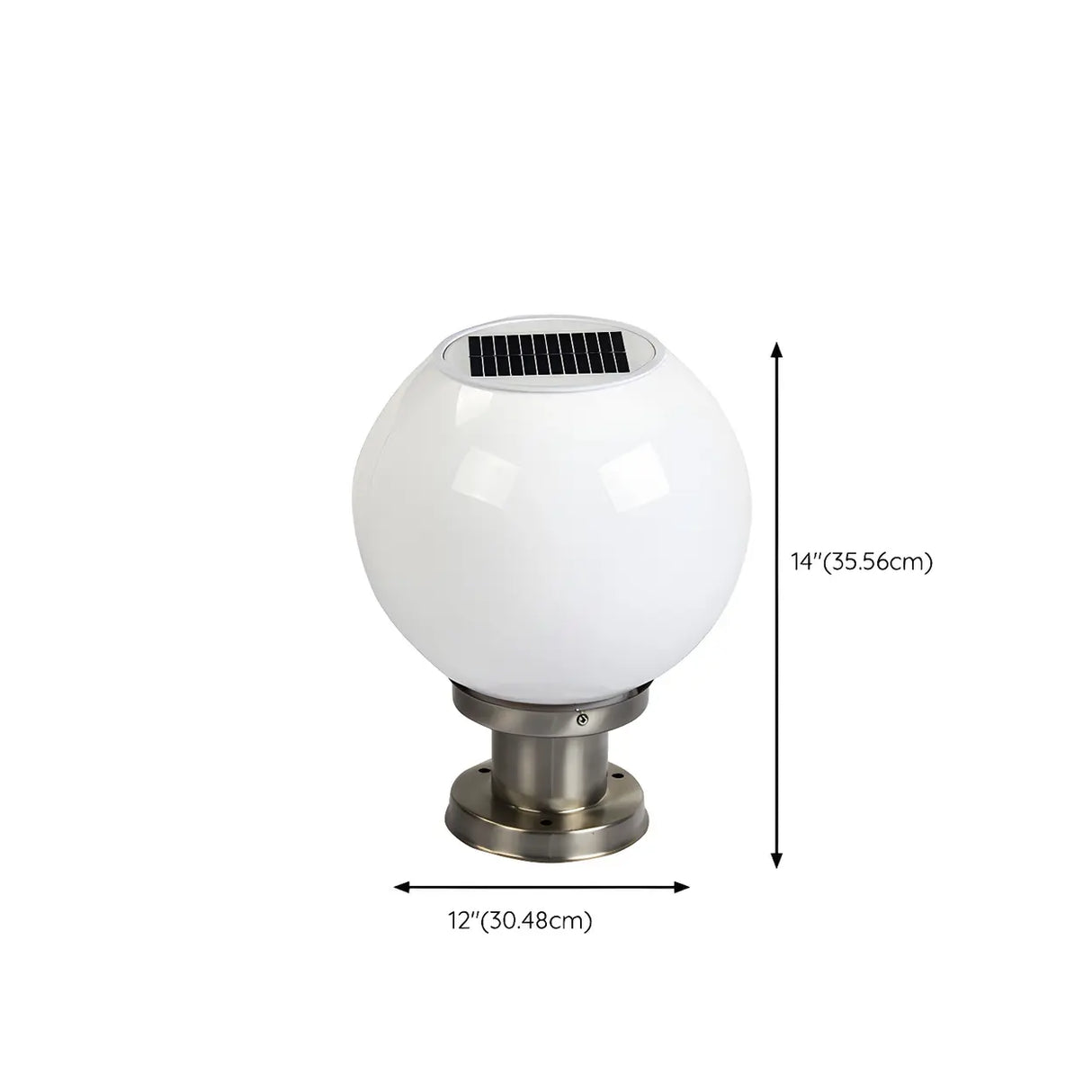 Simple White Globe Garden Stainless Steel Outdoor Lamp Image - 11