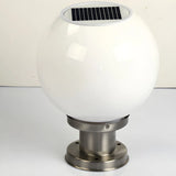 Simple White Globe Garden Stainless Steel Outdoor Lamp Image - 3