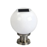 Simple White Globe Garden Stainless Steel Outdoor Lamp Image - 5