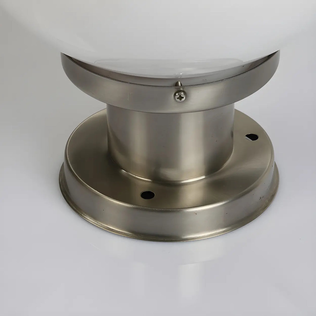 Simple White Globe Garden Stainless Steel Outdoor Lamp Image - 7