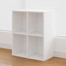 Simple White Horizontal Timber Wide Organizer Bookcase Image - 5