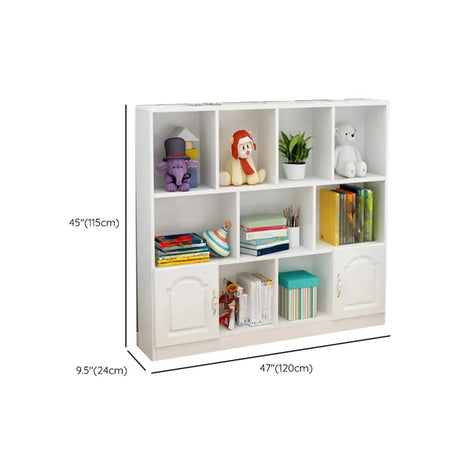 Simple White Modern Rectangular Storage Wide Bookcase Image - 26