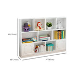 Simple White Modern Rectangular Storage Wide Bookcase Image - 35